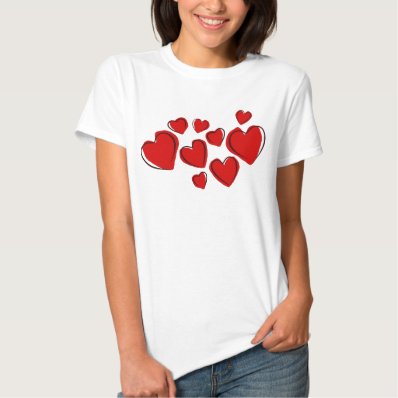Red hearts t shirt