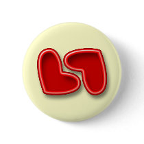 Red Hearts Wedding Pin buttons