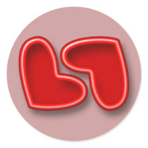 Red Hearts Wedding Seals stickers