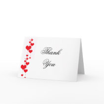 Red Hearts Wedding Thank You Notes cards by DreamWed Red Hearts Wedding Thank You Notes cards