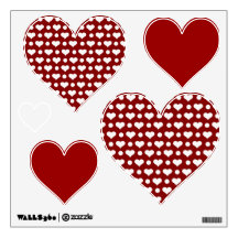 Red Hearts White Hearts Valentines Day Wall Decal