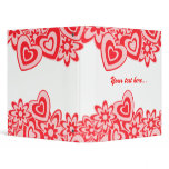 Red Hearts with flowers Binder