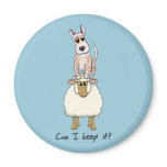 Red Heeler Backing Sheep Magnet