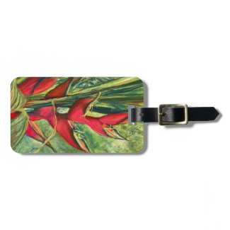 Red Heliconia Fine Art Luggage Tag