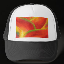 Red Heliconia Flower Art - Multi hats