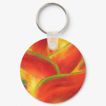 Red Heliconia Flower Art - Multi keychains