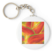 Red Heliconia Flower Art - Multi Key Chains