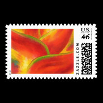 Red Heliconia Flower Art - Multi stamps