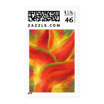 Red Heliconia Flower Art - Multi postage