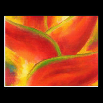 Red Heliconia Flower Art - Multi postcards