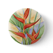 Red Heliconia Tropical Flowers Painting - Multi Pins