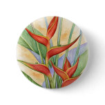 Red Heliconia Tropical Flowers Painting - Multi Pins