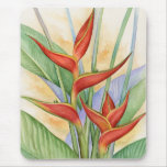 Red Heliconia Tropical Flowers Painting - Multi Mouse Pads