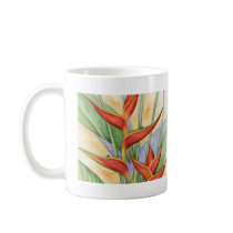 Red Heliconia Tropical Flowers Painting - Multi mugs