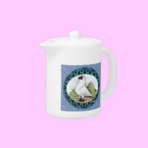 Red Helmet Pigeon Design teapots