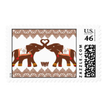 Red Henna Elephant Love Postage