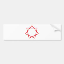 Red Heptagram Bumper Stickers
