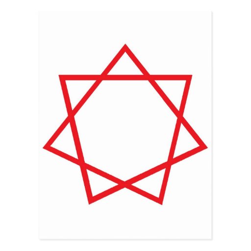 Red Heptagram Post Card