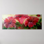 RED HIBISCOS POSTER