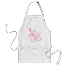 Red Hibiscus Aprons