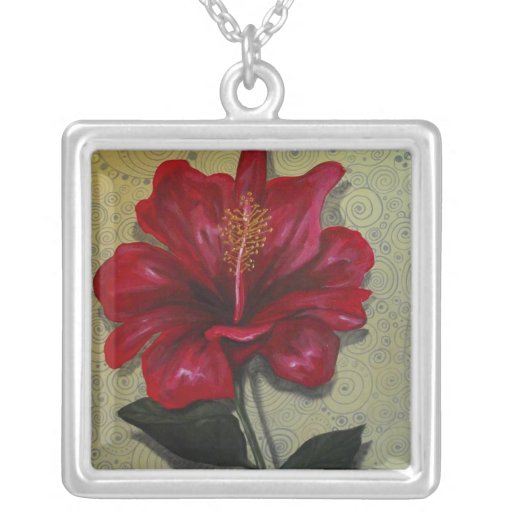 Red Hibiscus Custom Necklace