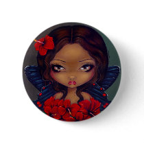 "Red Hibiscus Fairy" Button