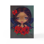 "Red Hibiscus Fairy" Greeting Card