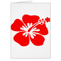 Red hibiscus flower card