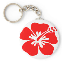 Red hibiscus flower keychains
