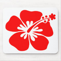 Red hibiscus flower mousepads