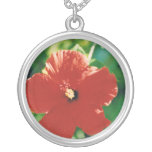 Red Hibiscus Flower Pendant