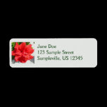 Red Hibiscus Flower Return Address Label