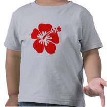 Red hibiscus flower tees
