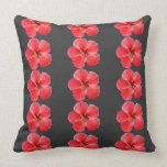 Red Hibiscus Flowers Pillow