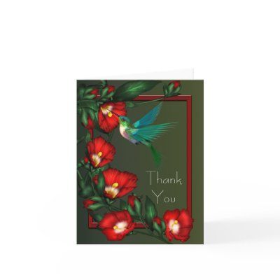 red and green thank you cards 
