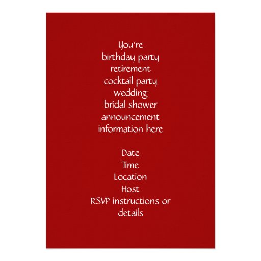 Red Hibiscus Hummingbird Invitation Template