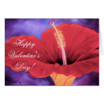Red Hibiscus I Love You Valentine ... - Customized Cards