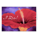 Red Hibiscus I Love You Wedding ... - Customized Card