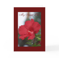 Red Hibiscus, My Secret Pal Greeting Card