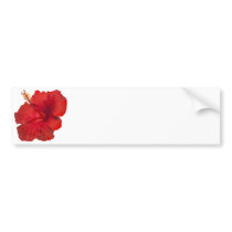 Red Hibiscus on White - Customized Template Bumper Sticker