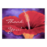 Red Hibiscus Thank You Card Art ... - Customized