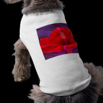 Red Hibiscus Tropical Flower Painting - Multi pet clothing
