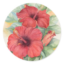 Red Hibiscus Tropical Flower Painting - Multi stickers by JUDERM Red Hibiscus Tropical Flower Painting - Multi stickers