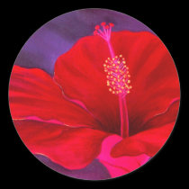 Red Hibiscus Tropical Flower Painting - Multi stickers