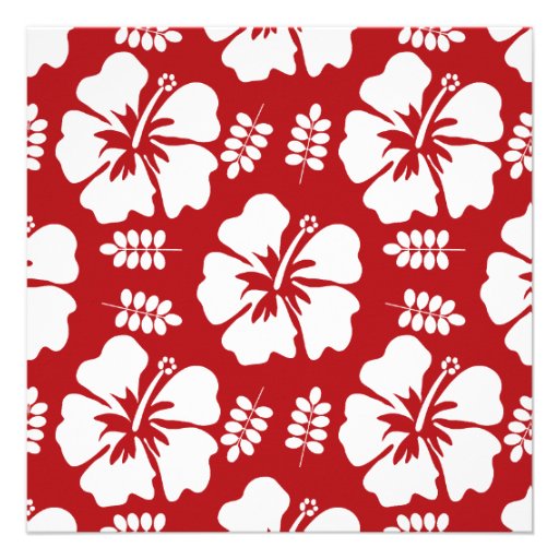 Red Hibiscus Wedding Invitations