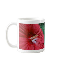 Red Hibiscus With Raindrops mugs