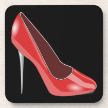 Red High Heel cork coasters