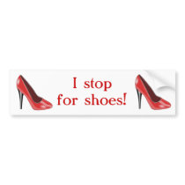 Red High Heel Shoe Bumper Sticker