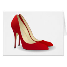 red high heel shoes greeting cards