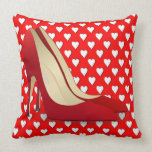 red high heel shoes pillow